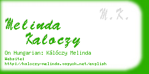 melinda kaloczy business card